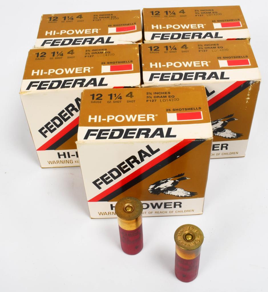 125 Rounds Of Federal Hi-Power 12 Ga Shotshells