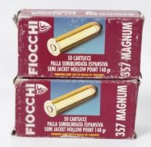 100 Rounds Of Fiocchi .357 Magnum Ammunition