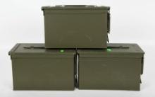(3) Mil Spec 50 Cal M2A1 Empty Ammo Cans