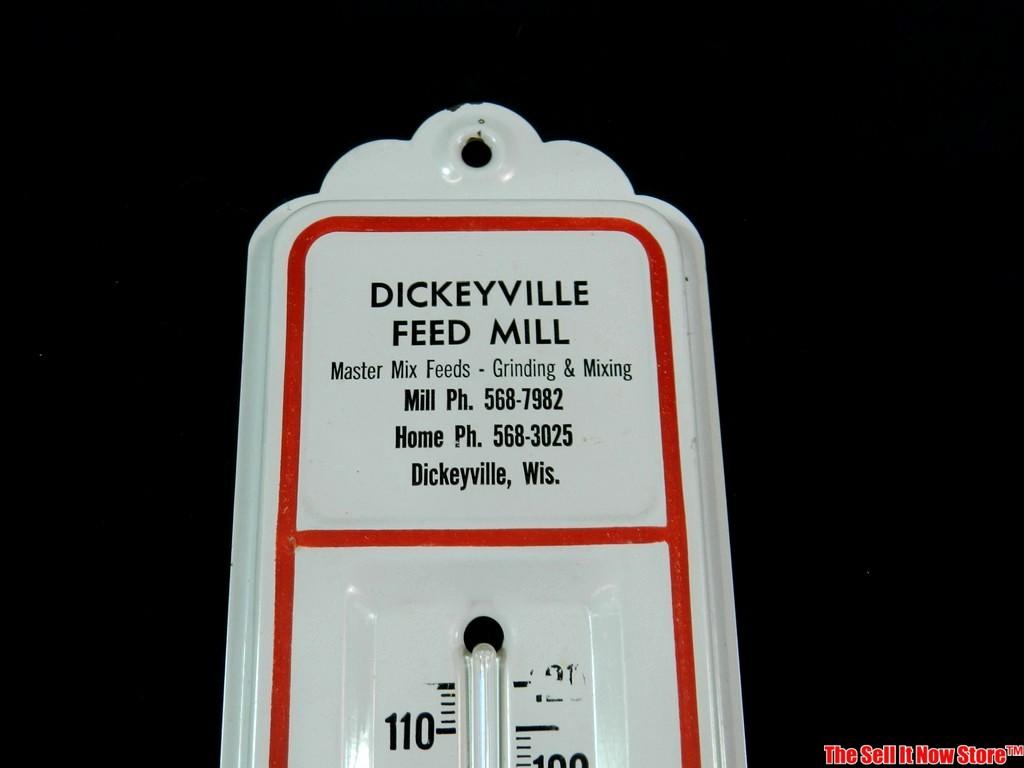 Dickeyville Feed Mill Wisconsin Tin Advertising Thermometer