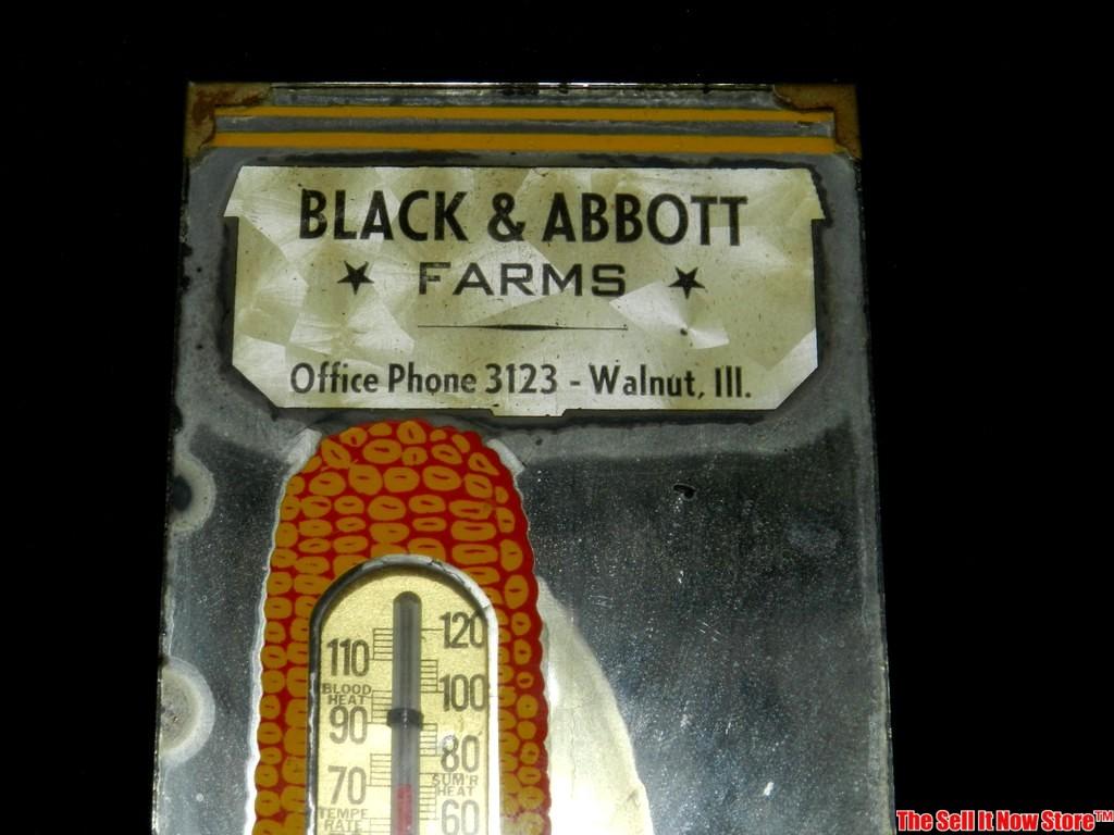 Black & Abbot Farms Illinois Pfister Hybrids Advertising Thermometer