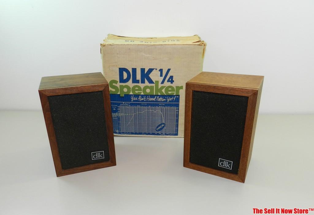 Vintage DLK 1/4 Bookshelf Speakers with original box