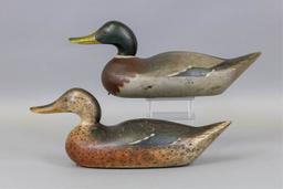 Mason Decoy Factory, Detroit, MI, Pair Of Hen &