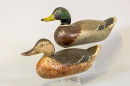 Mason Decoy Factory Pair of Mallard Duck Decoys,