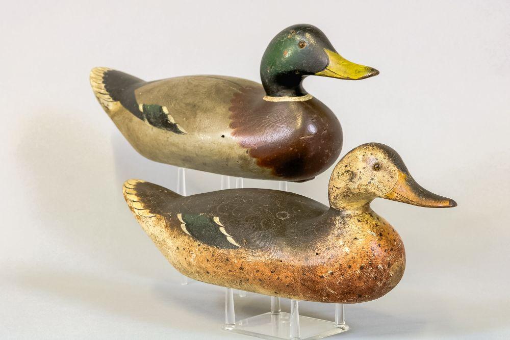 Mason Decoy Factory Pair of Mallard Duck Decoys,