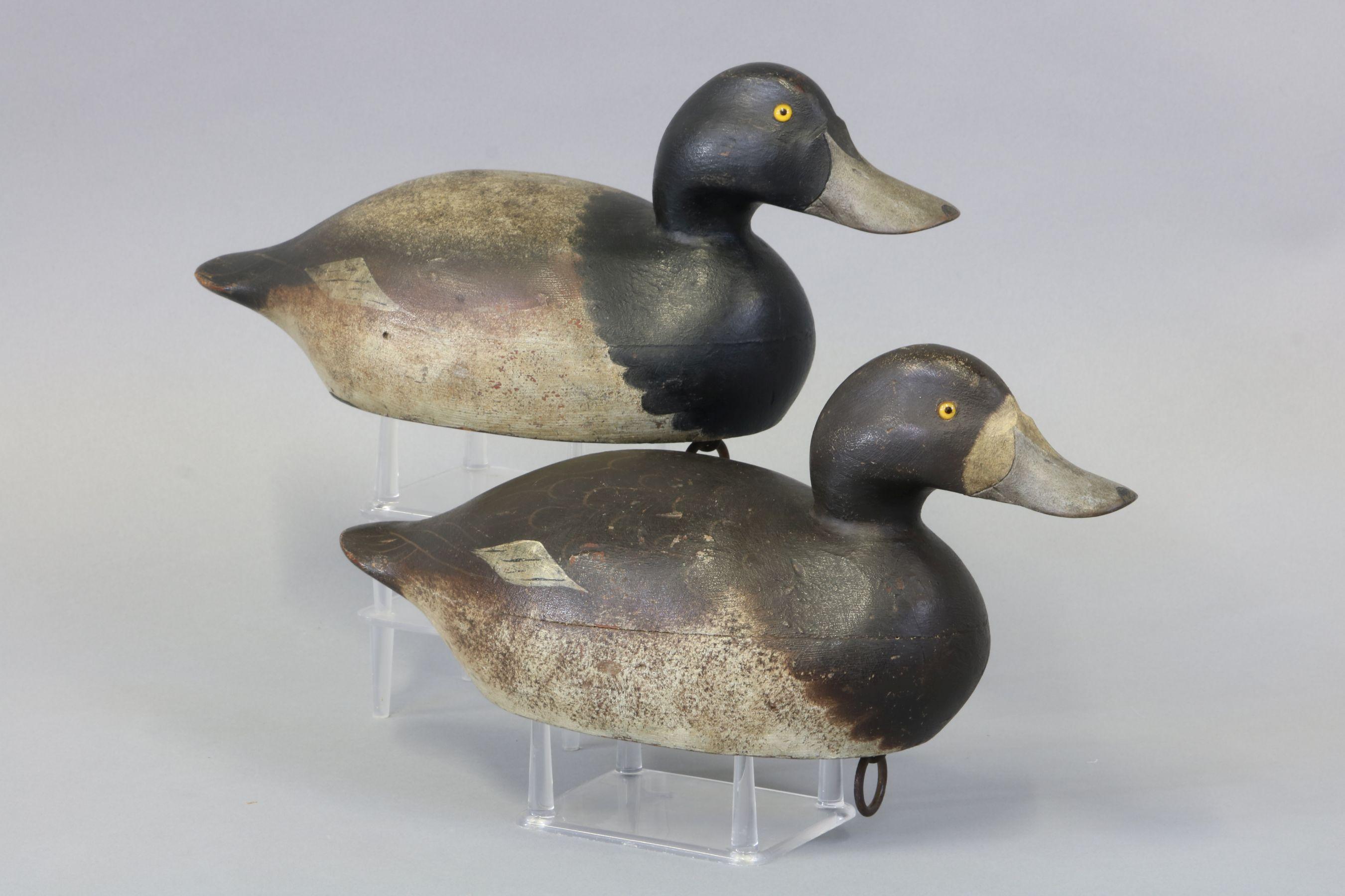 Mason pair of Bluebill Duck Decoys, Detroit, MI,