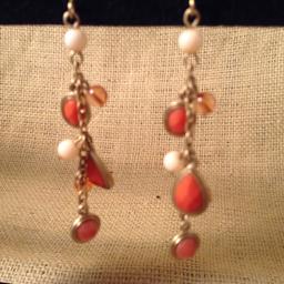 Orange Dripping Earrings