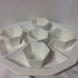 White Serving Tray & Bowls