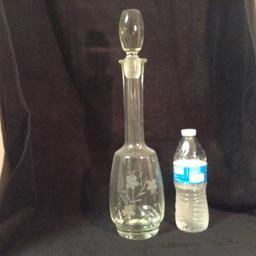 Vintage Floral Crystal Wine Carafe