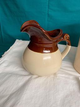 Vintage Stoneware Canister, Pitcher & Pot