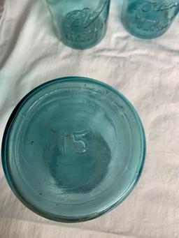 6 pc. Aqua Blue Ball Jars