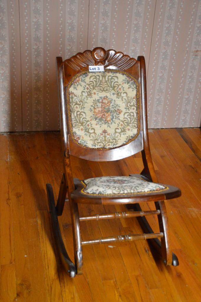 Antique folding rocking chair