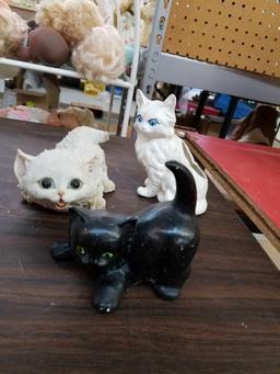 4 Cat Figurines and 2 Dog Figurines