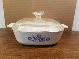 Corning Ware Blue Cornflower Dish with Pyrex Lid