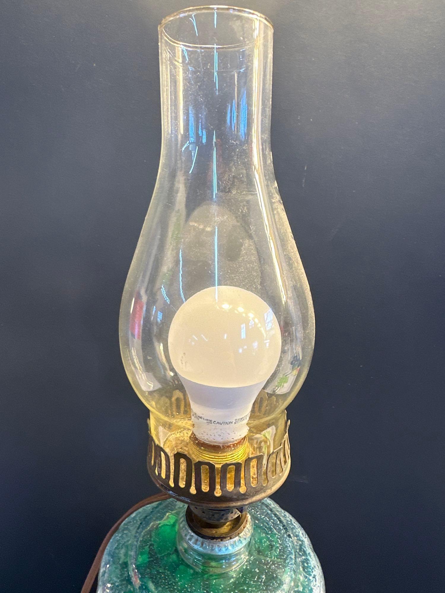 Vintage Oil Lamp Convented Into Electric Lamp