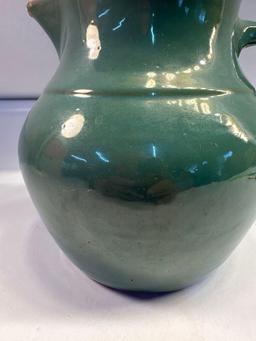 Dark Green Glazed Ceramic Pottery / Pitcher