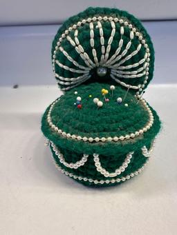 Green Beaded Pin Cushion