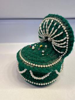 Green Beaded Pin Cushion