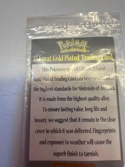 Certificate Of Authenticity 23 Karat Gold Plated Trading Card # 25 Pikachu