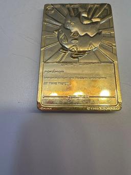 Certificate Of Authenticity 23 Karat Gold Plated Trading Card # 25 Pikachu