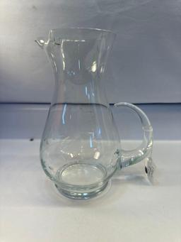 Vintage Etched Glass Pitcher