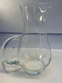 Vintage Etched Glass Pitcher