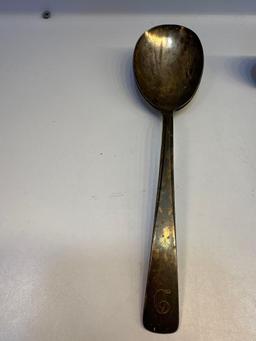 Rogers Bro. Spoon, Sheffield Co. Spoon, Tongs