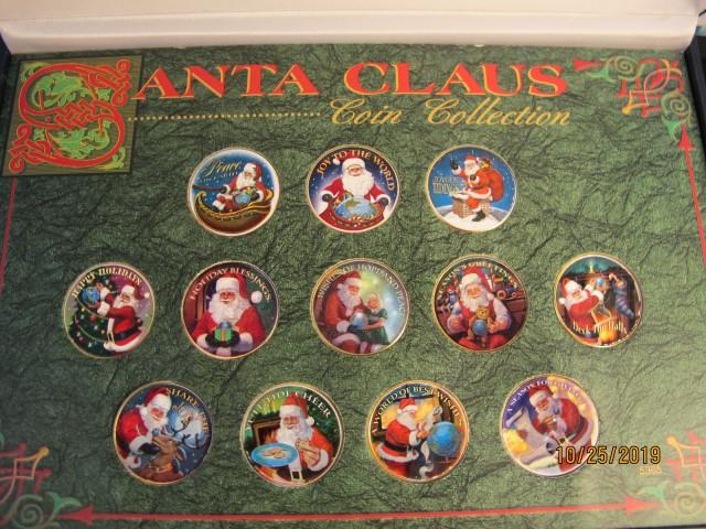SANTA CLAUSE 1/2 COIN SET 12 COINS ALL COLORIZED