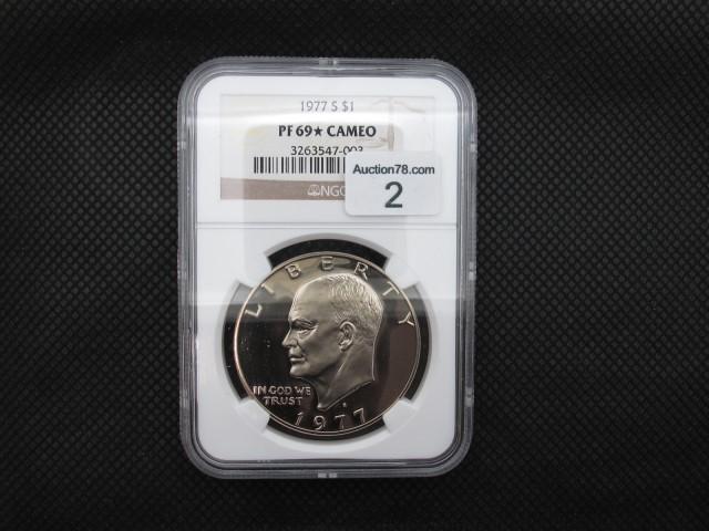 1977 S $1 GRADED NGC PF69* CAMEO