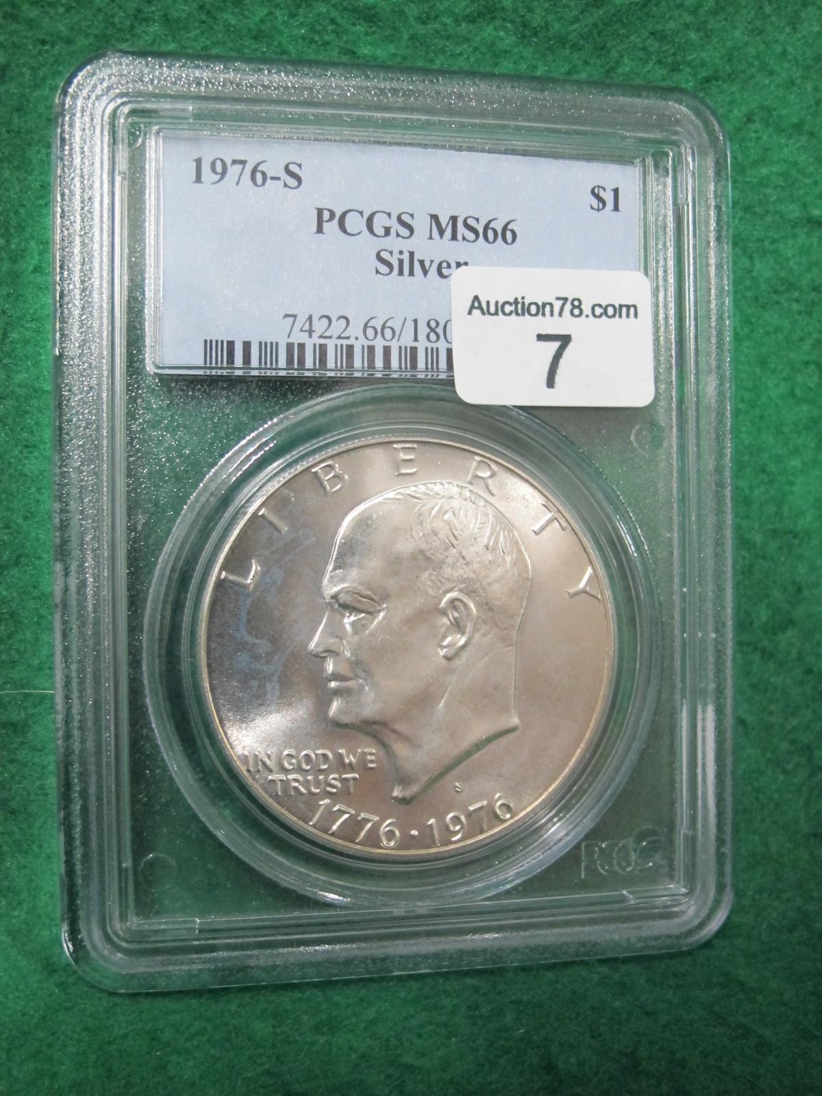 1976S $1 EISEN GRADED PCGS MS66