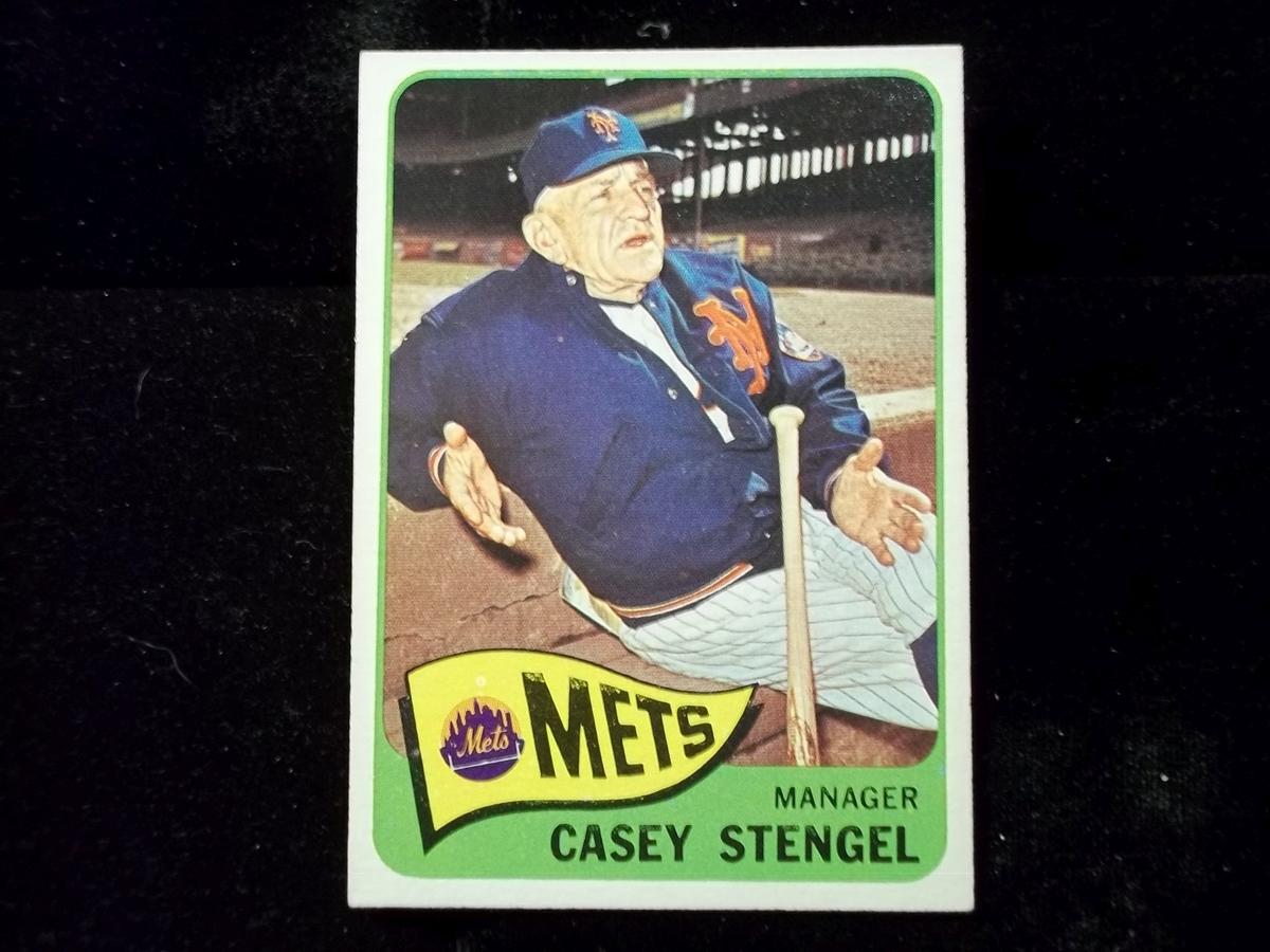 Casey Stengel Hof Managere New York Mets 1965 Topps Baseball Card Sharp