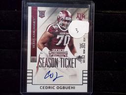 Cedroc Obbuehi Autographed Rookie Football Card