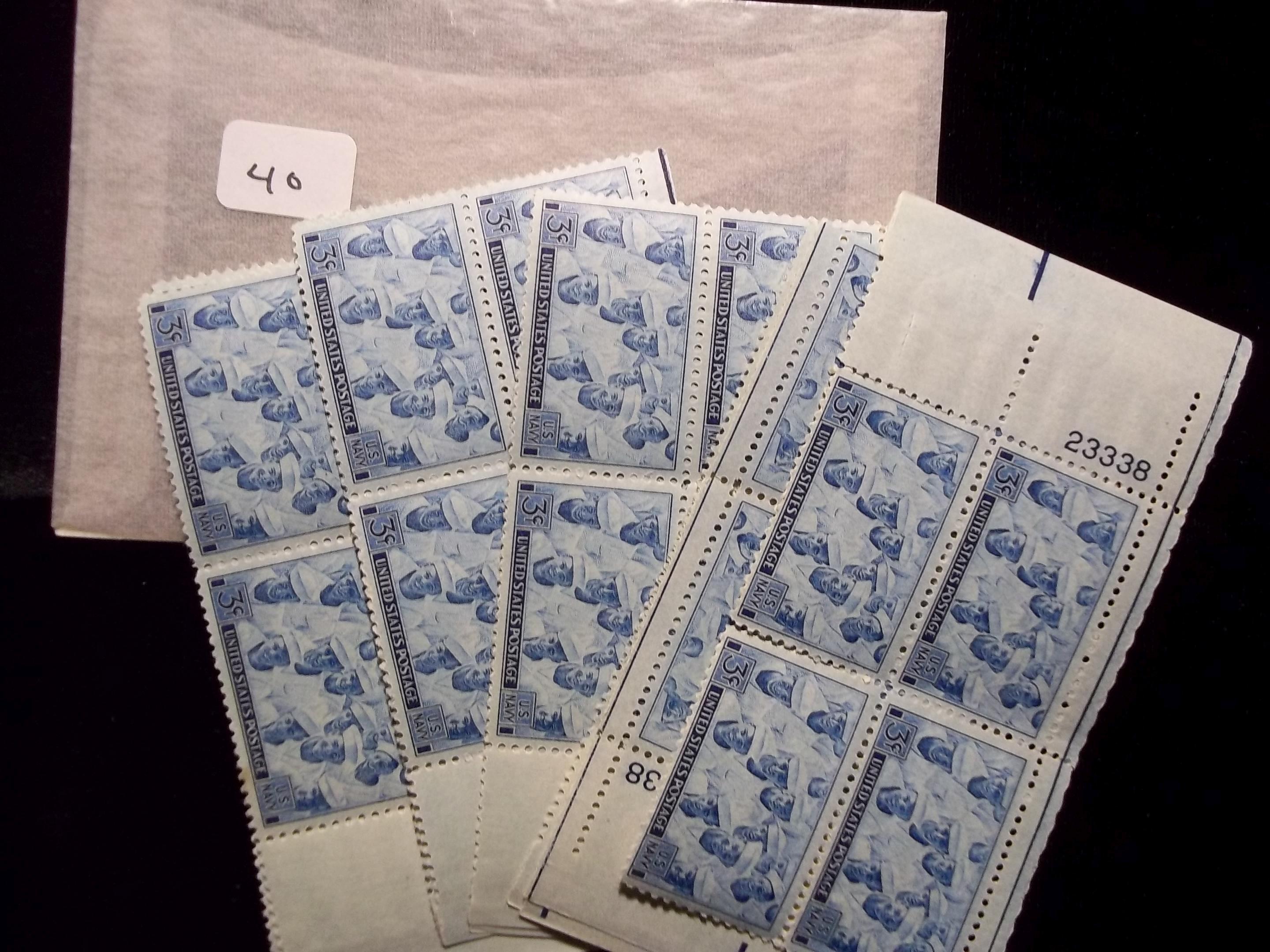 Lot Of 10 United States Mint Plate Block Postage Stamps