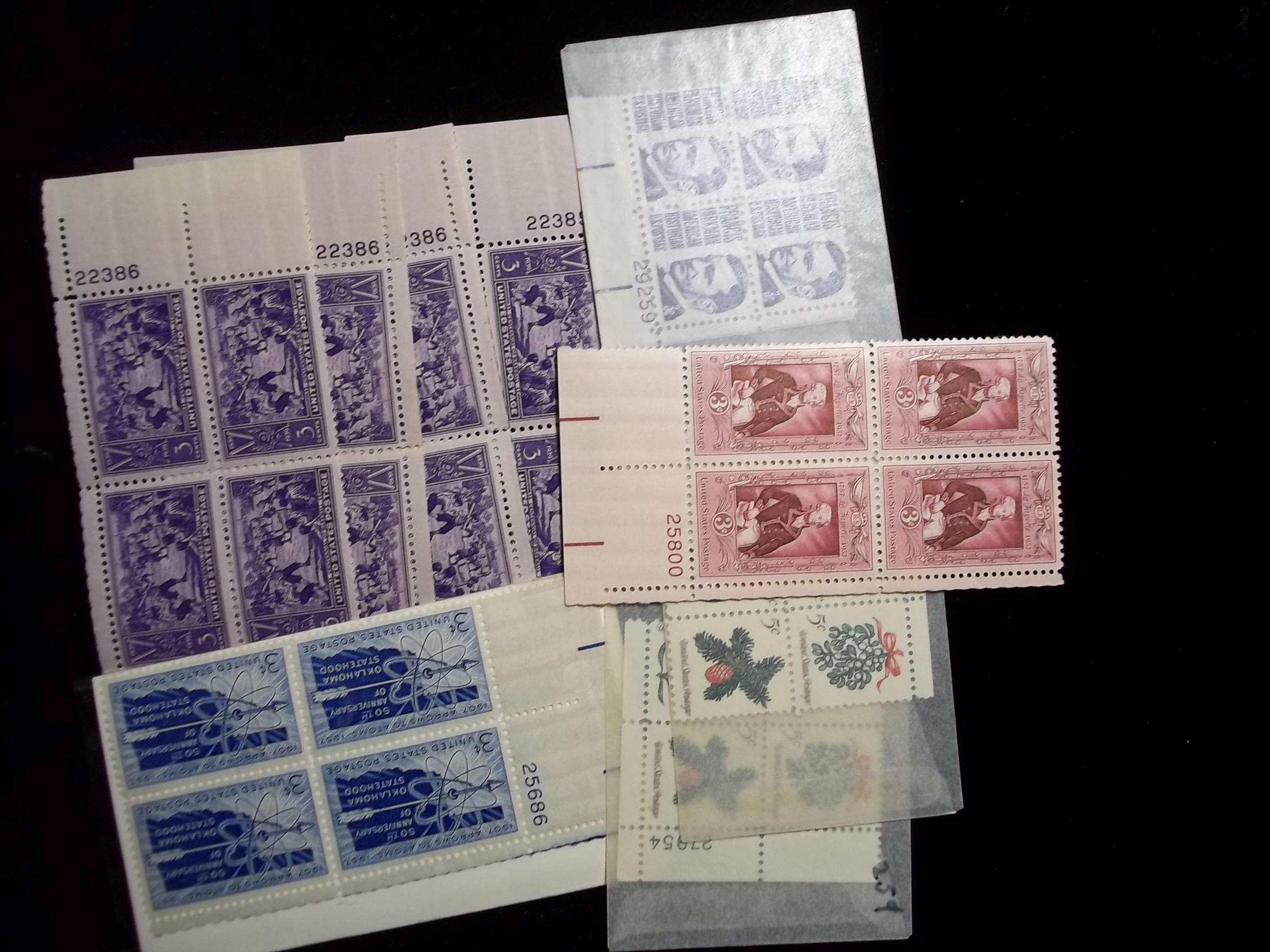 Us Mint Plate Block Us Postage Stamps