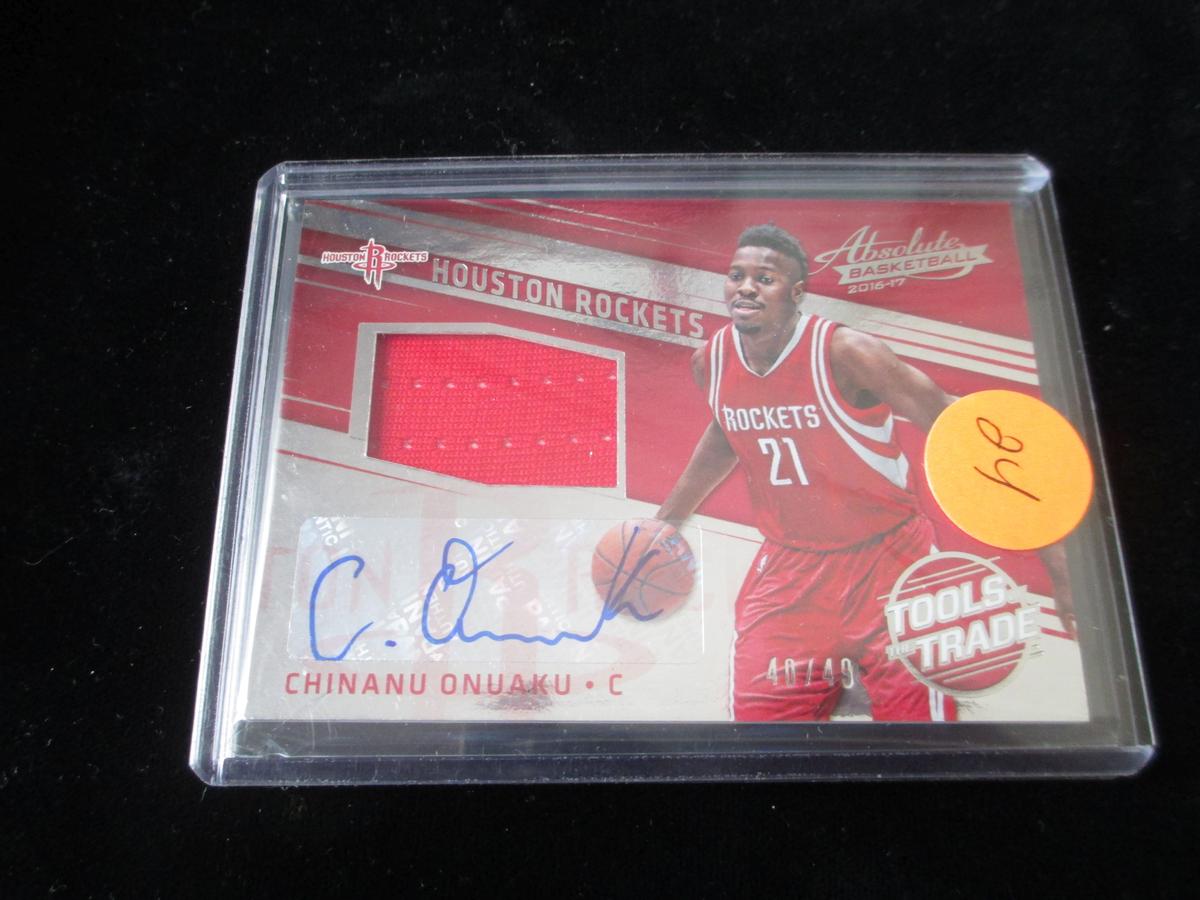 2016-7 Panini Chinanu Onuaku Signiture Card And Jersey And Numbered 40/49