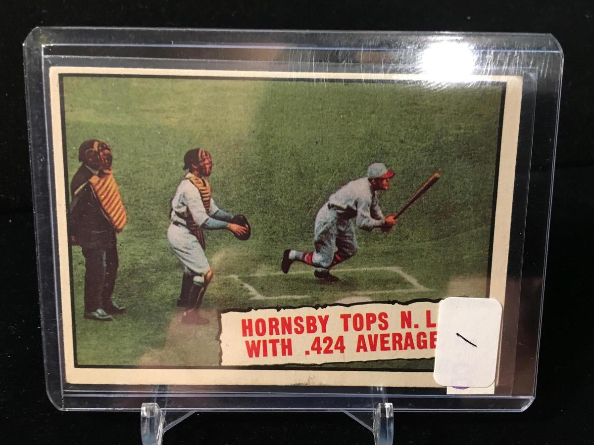 1961 Topps Baseball Thrills Card #402 Rogers Hornsby