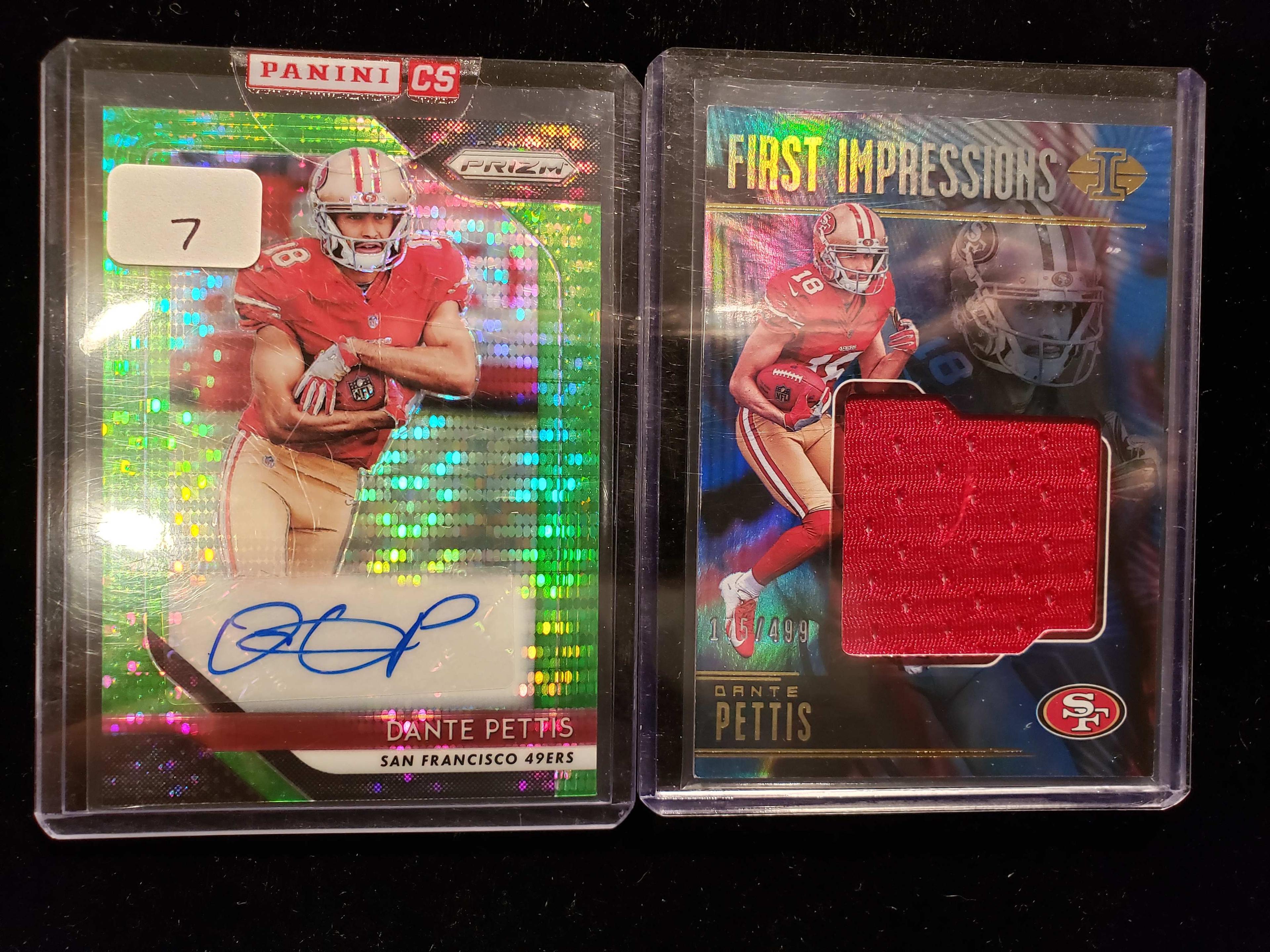 Dante Pettis Rookie Auto And Rookie Relic Card Lot