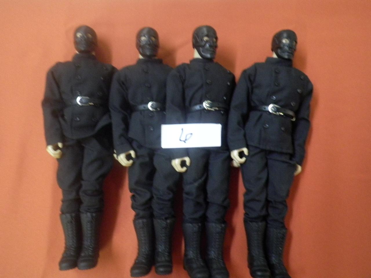 4 DOLLS 1996 HASBRO BLACK UNIFORM W/ SKULL FACE