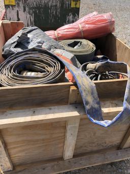 BOX OF NET, TARPS, & PUMP HOSES