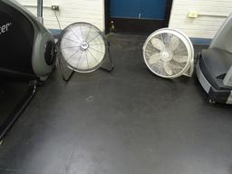 WORKOUT BALL, 3 FANS, TRASH CANS, SPEAKERS, CLOCK, 2 MATS & TREE W/BRASS POT X1