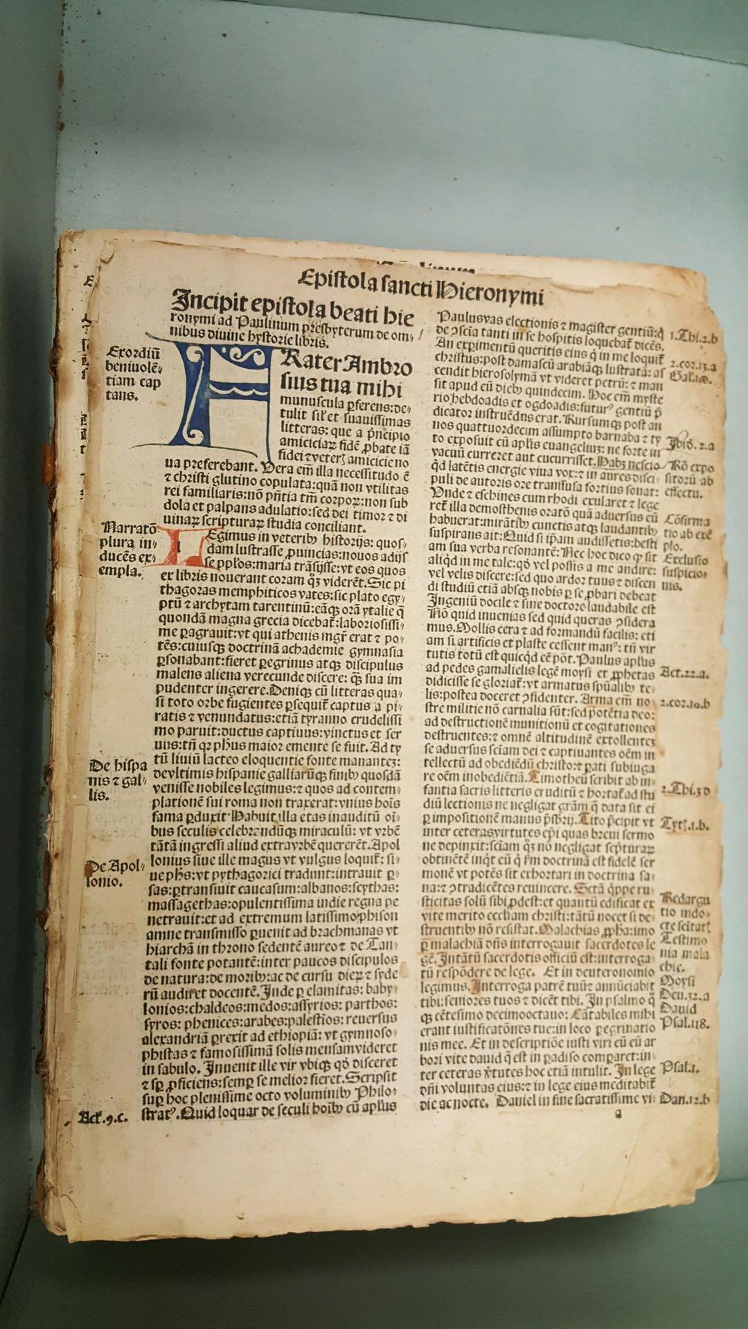 KOBERGER BIBLE PRINTED 1477  (DONOR SAID VALUED 150K)