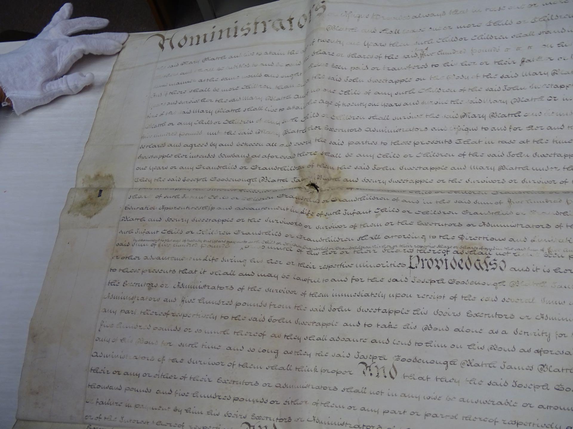 PROPERTY DOCUMENT FROM GREAT BRITTON 1700’S