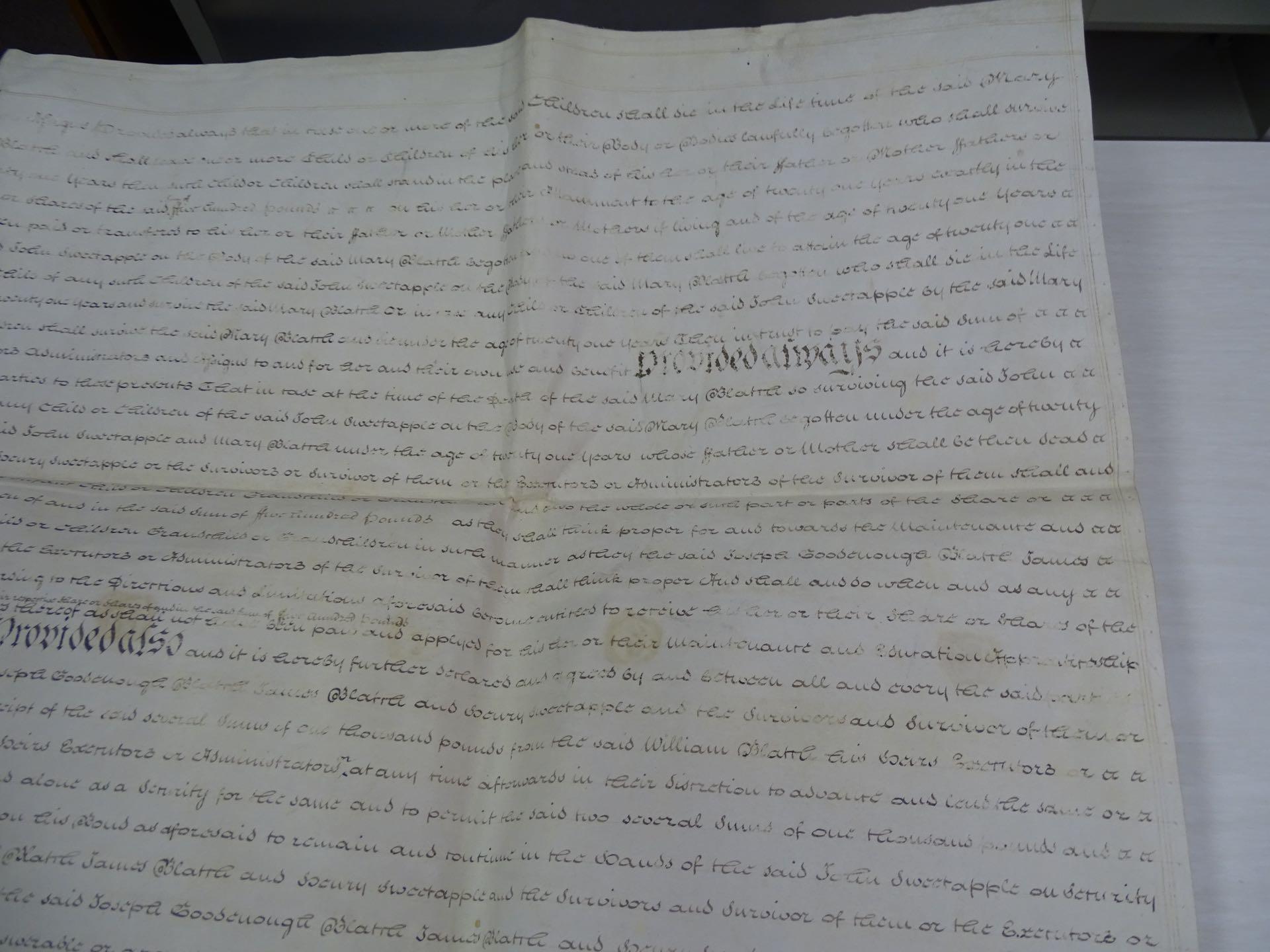 PROPERTY DOCUMENT FROM GREAT BRITTON 1700’S