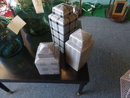 JOHN RICHARD BLACK & WHITE CANISTER SET  RETAIL $480