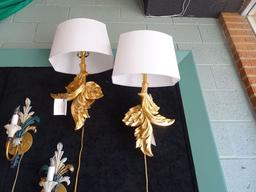 GOLD SCONCES (X2)  RETAIL $237