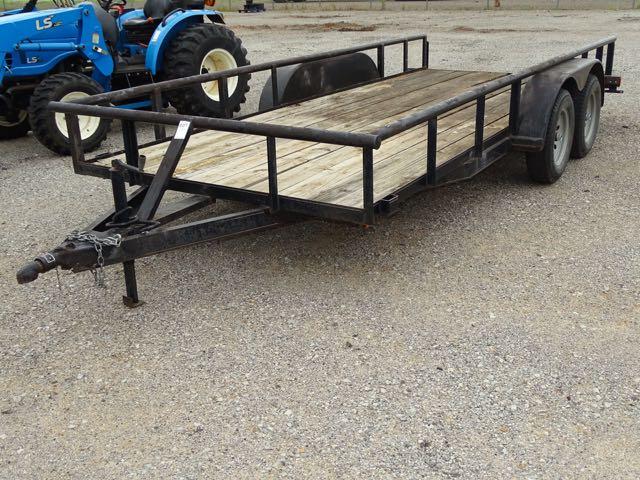 2005 16’ UTILITY TRAILER, BUMPER PULL, DUAL AXLE W/RAMPS;