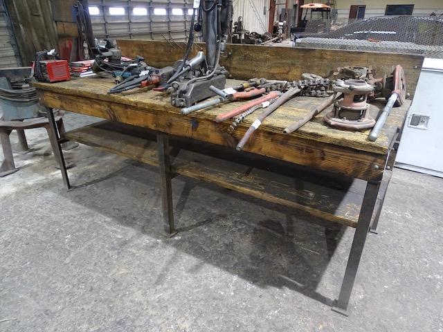 STEEL & WOOD TABLE 37 X 96