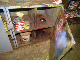 FIRE PROOF PAINT CABINET W/ FIRE EXT