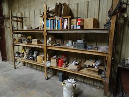 WOOD SHELF W/ HARDWARE TOOLS & PARTS & MISC X1