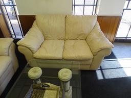 LEATHER SOFA, LOVE SEAT & CHAIR X1